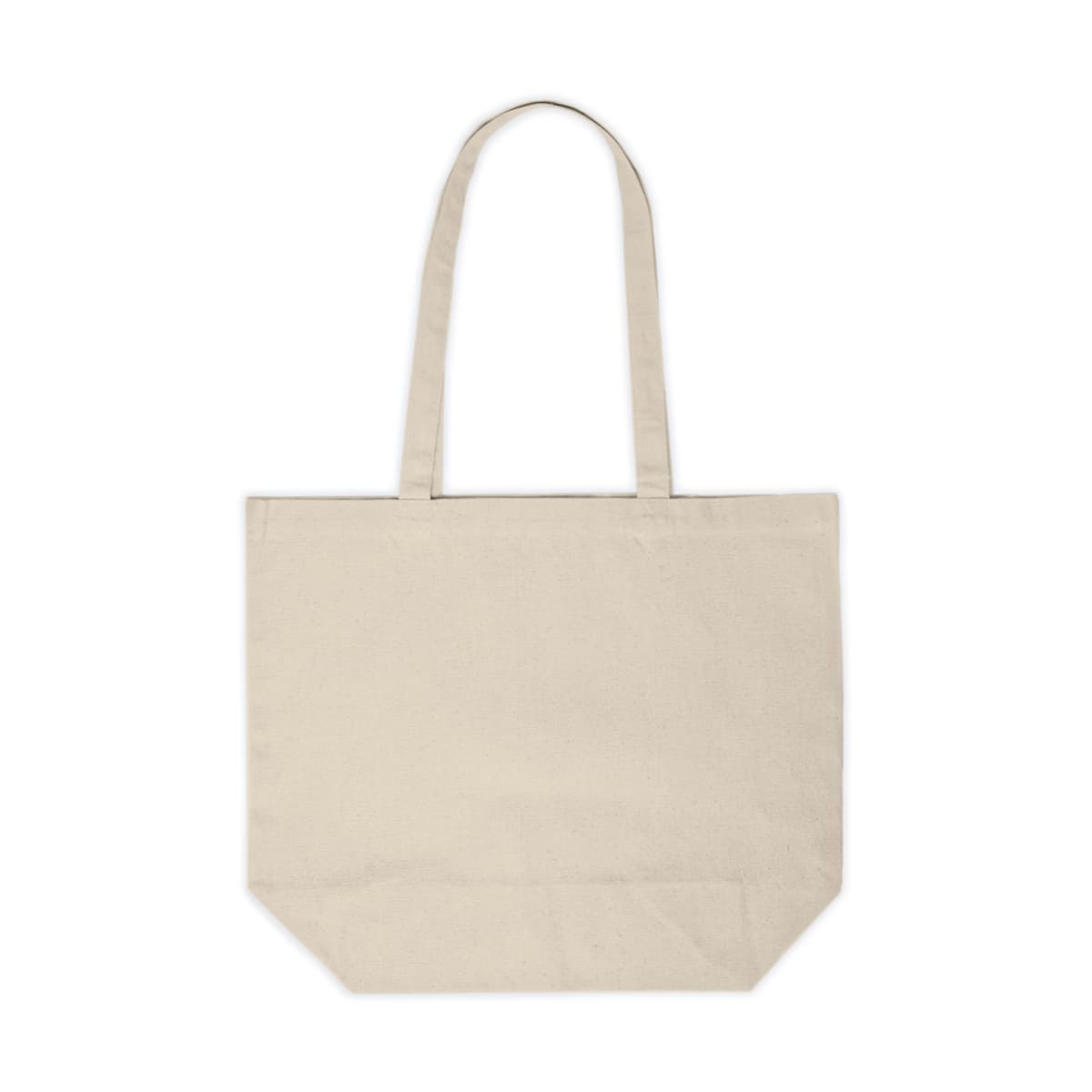 Plain canvas shopping tote, front view