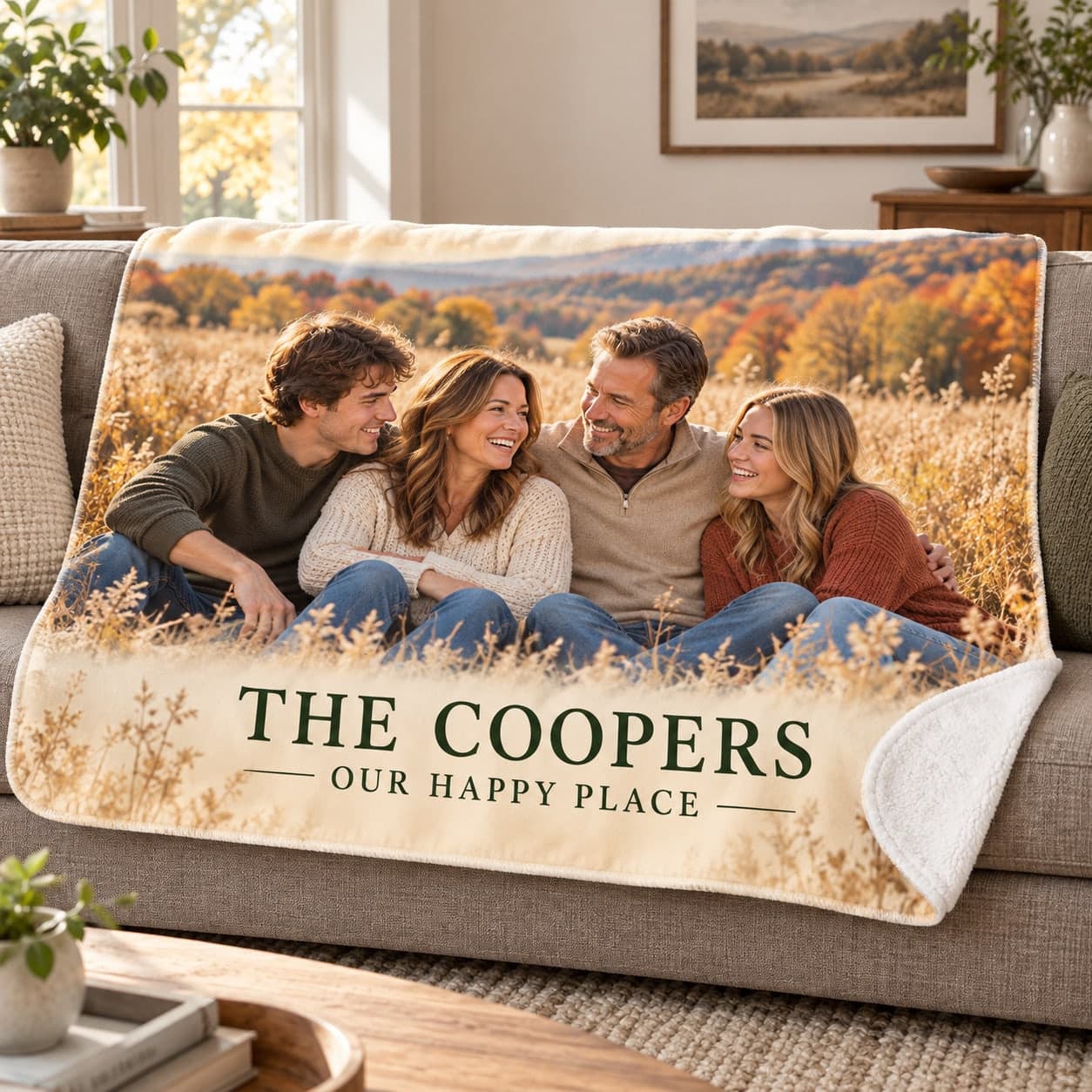 Custom Sherpa Blanket with Your Photo or Text
