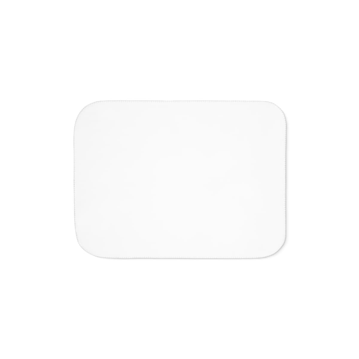 Plain white sherpa blanket, front view