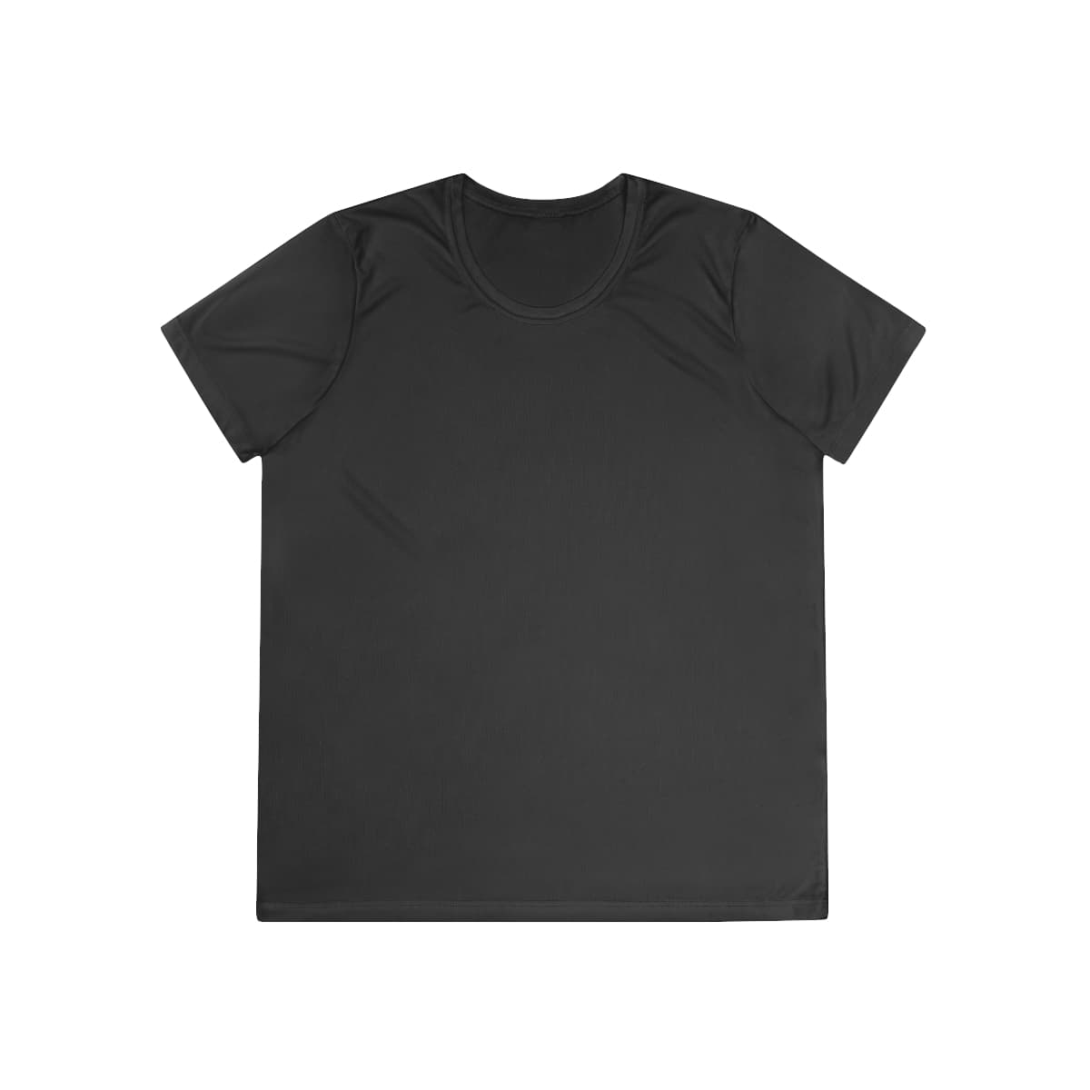 Plain black ladies competitor tee, front view