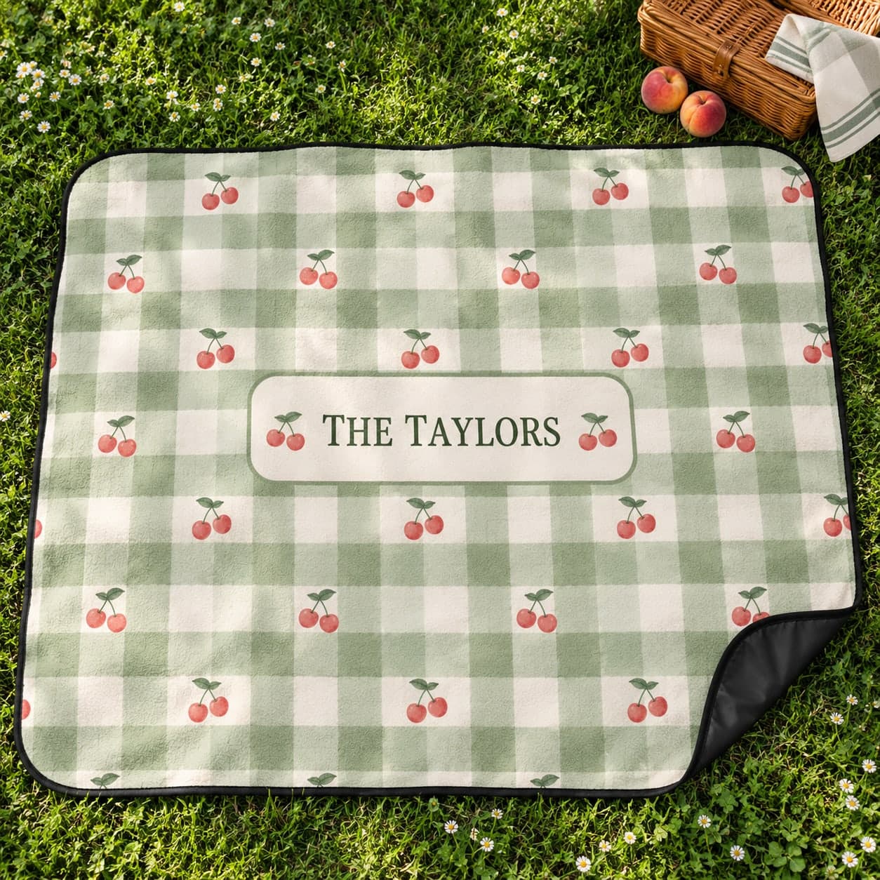 Custom Fleece Picnic Blanket with Your Photo or Text