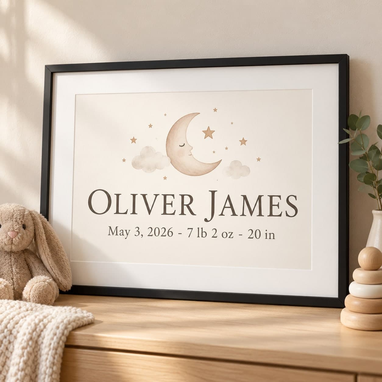 Custom Matte Black Perspex Framed Poster with Your Photo or Text