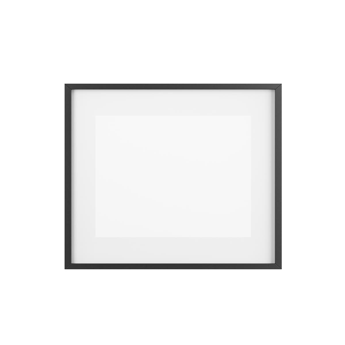 Plain black frame framed posters, matte, front view