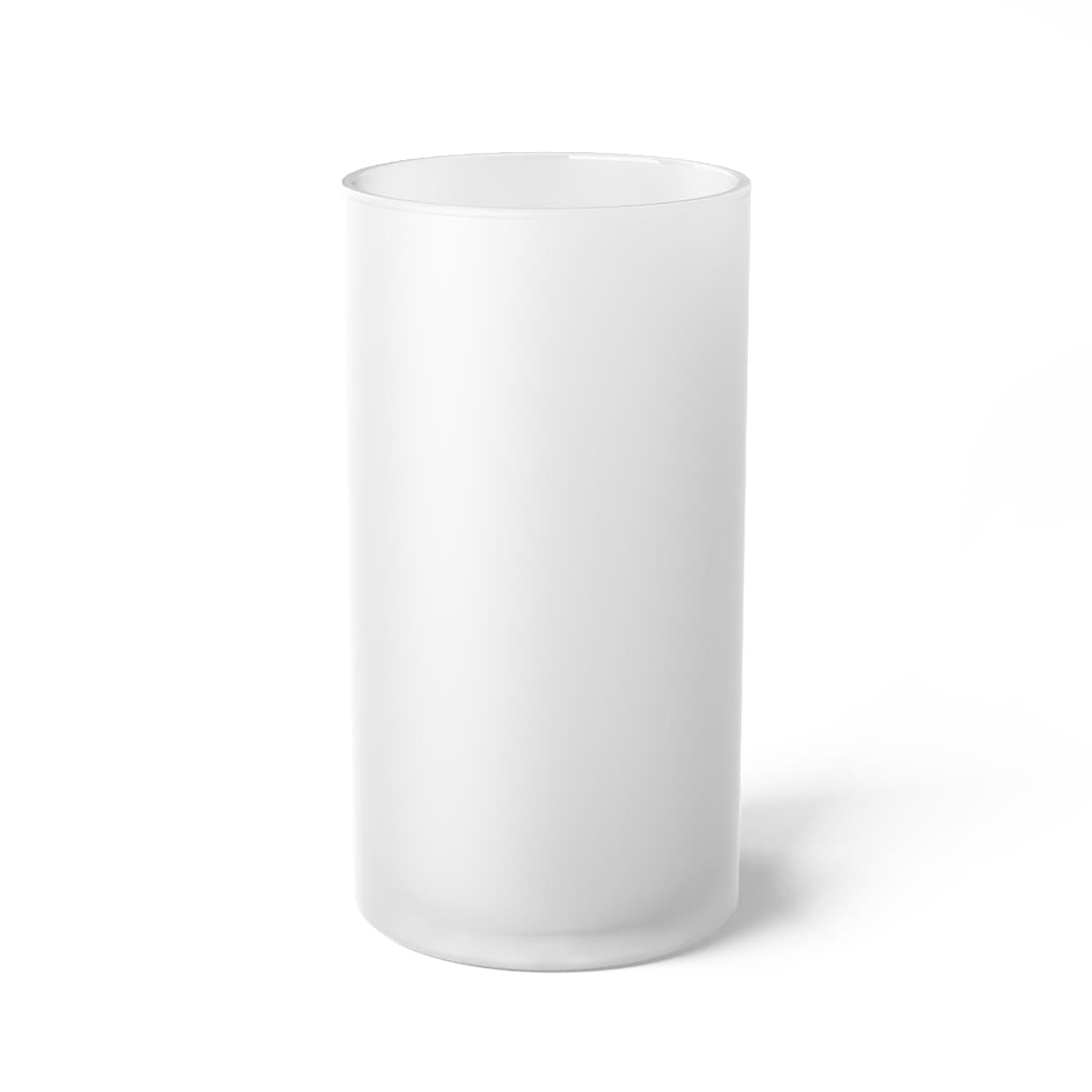 Plain frosted glass beer mug, front view