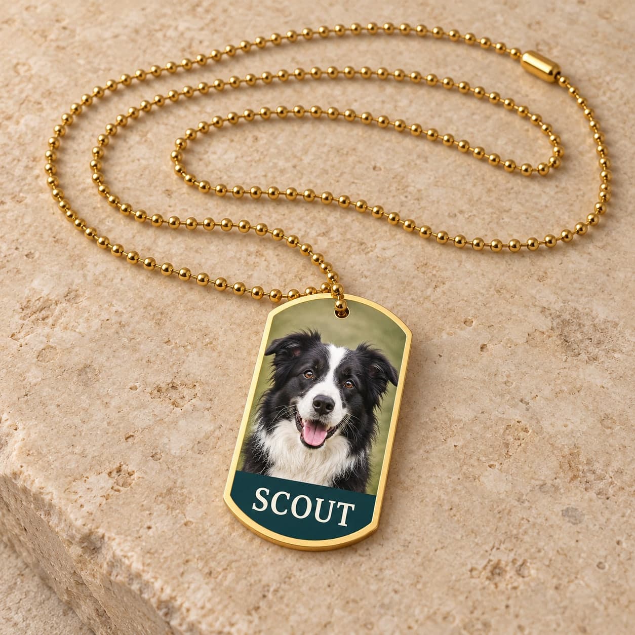 Custom Stainless Steel Dog Tag Keychain with Your Photo or Text