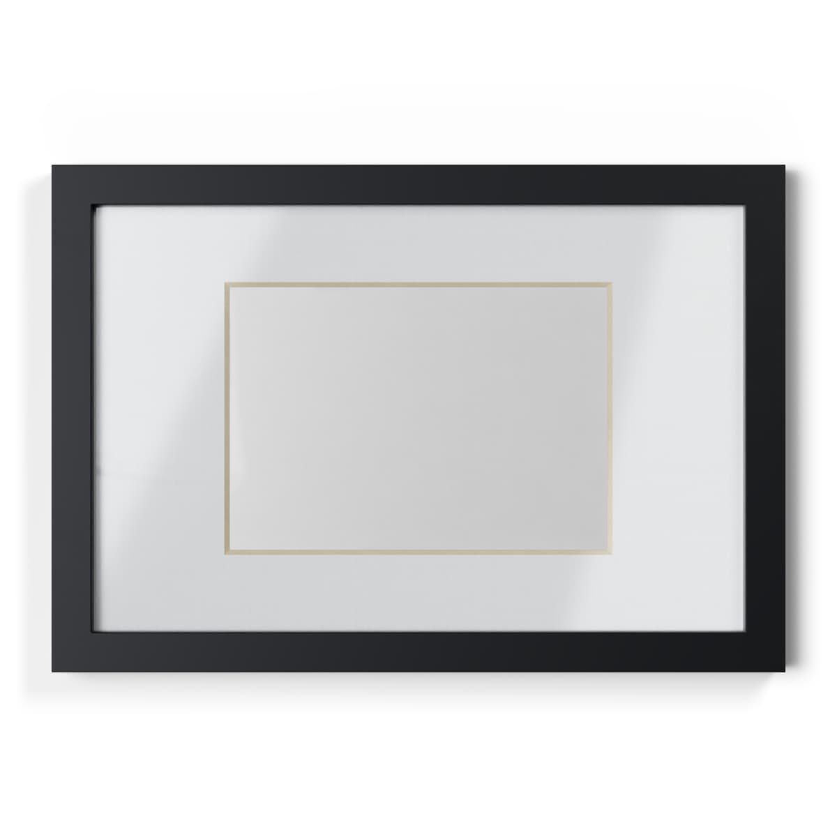 Plain black frame framed posters, black, front view