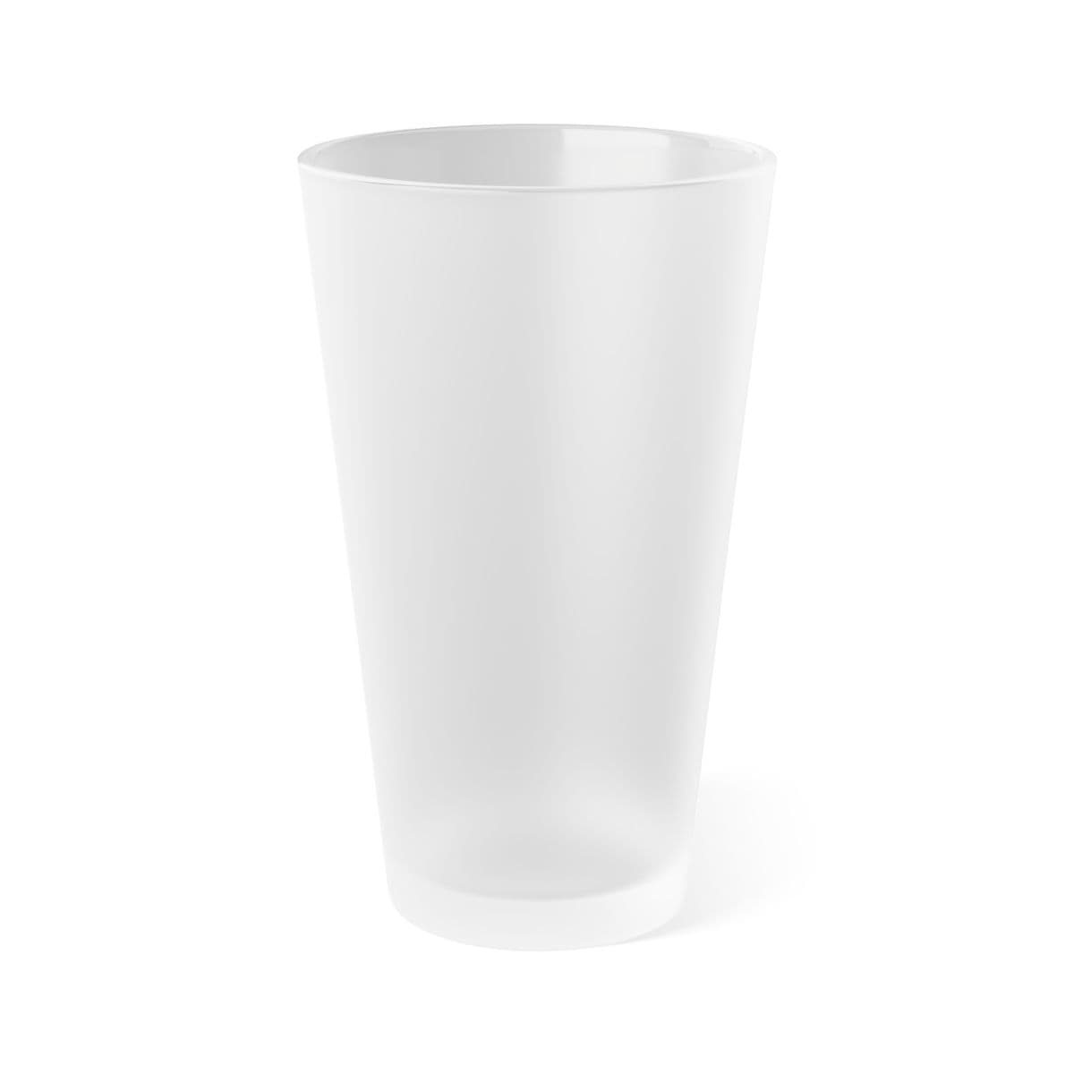 Plain frosted pint glass, 16oz, front view