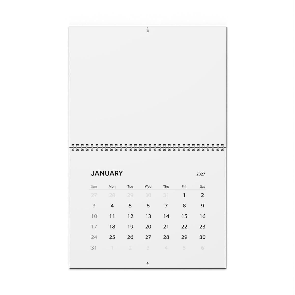 Plain wall calendars (2027), front view