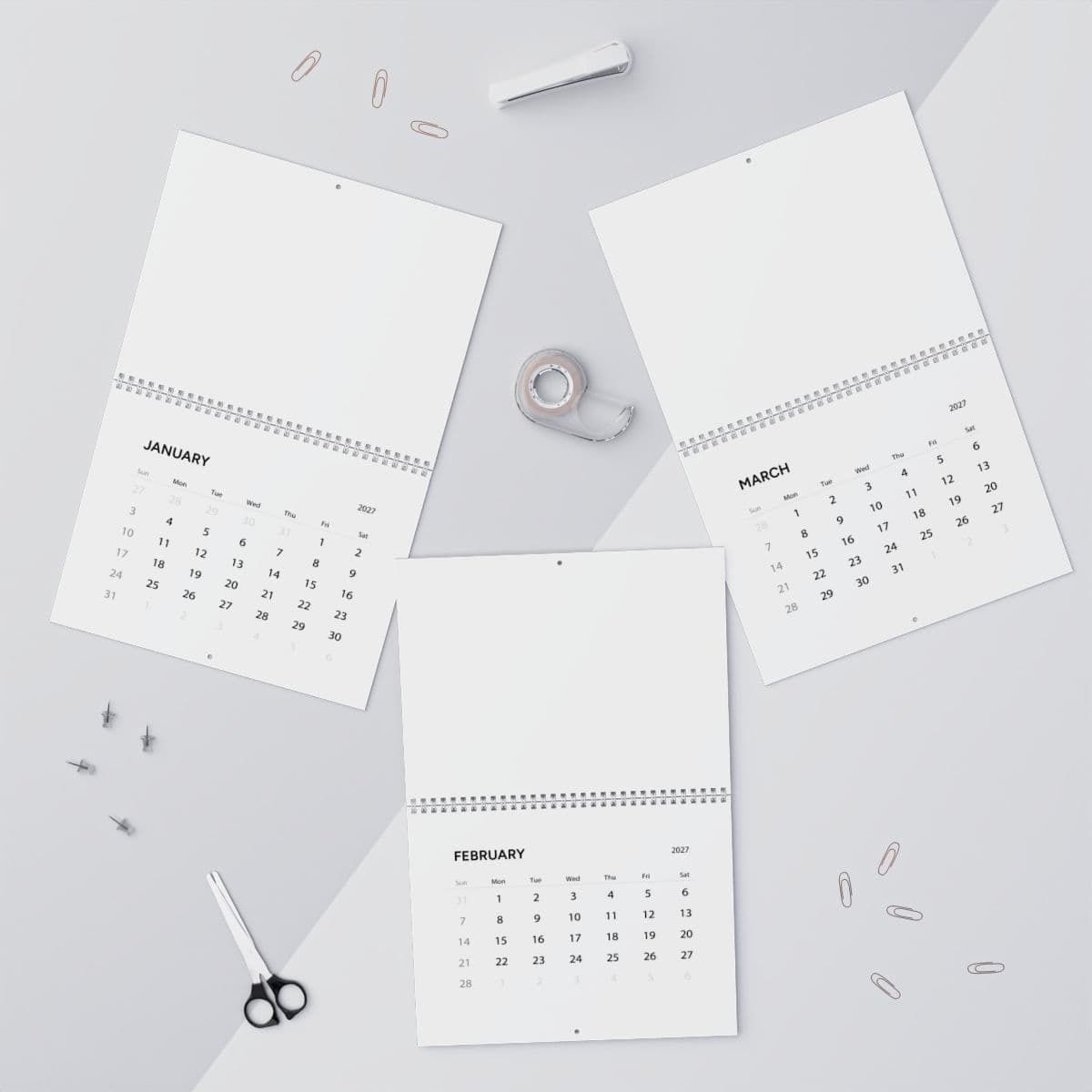 Custom 2027 Spiral Wall Calendar with Your Photo or Text