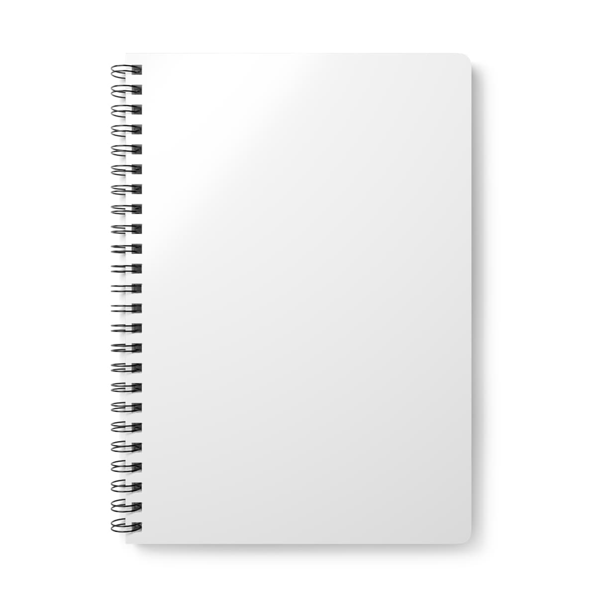 Plain wirobound softcover notebook, a5, front view