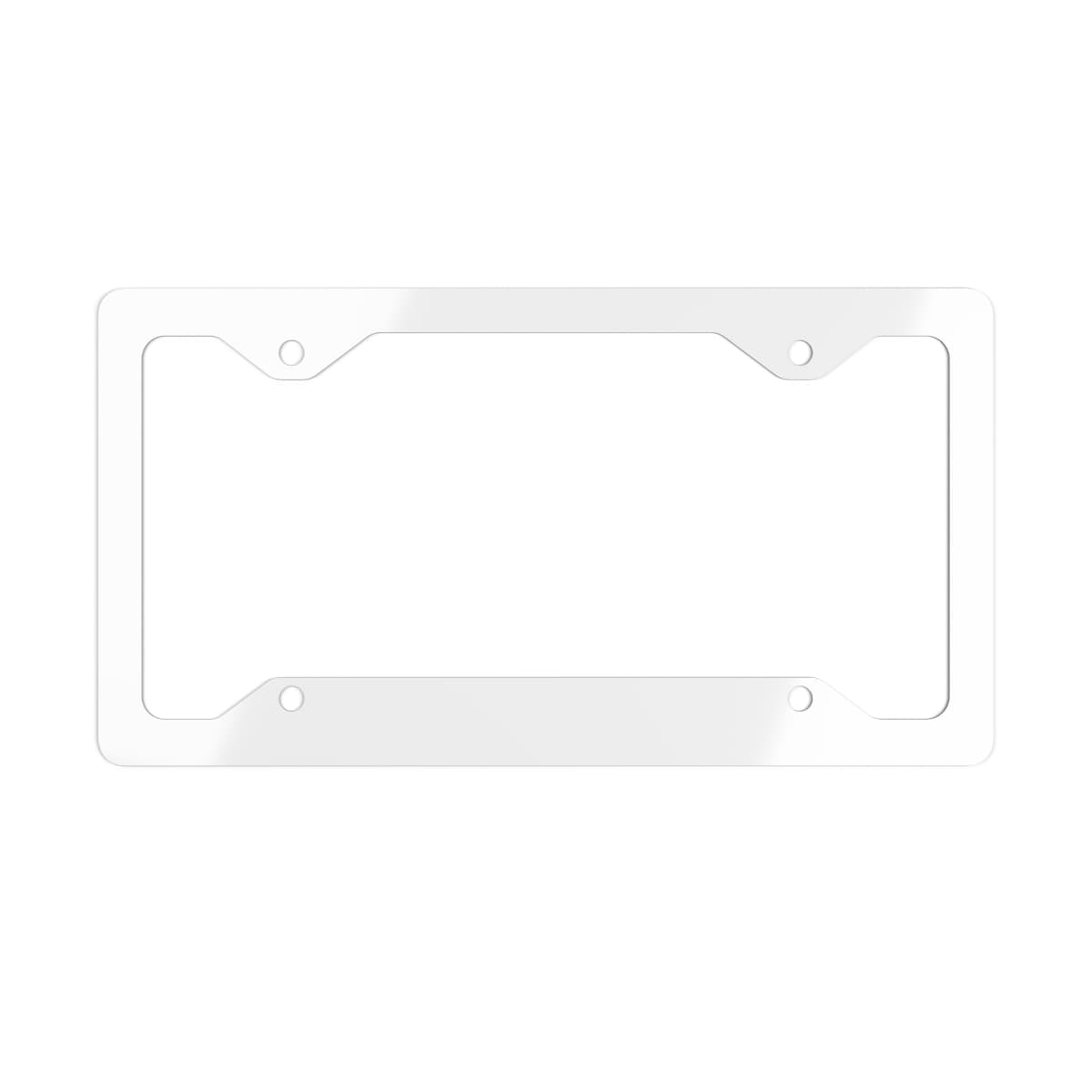 Plain metal license plate frame, front view