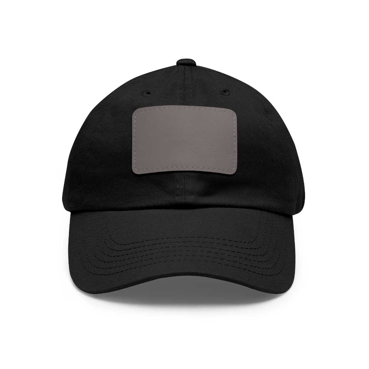 Custom Patch Hat, Dad Cap with Rectangle Leather Patch and Your Logo