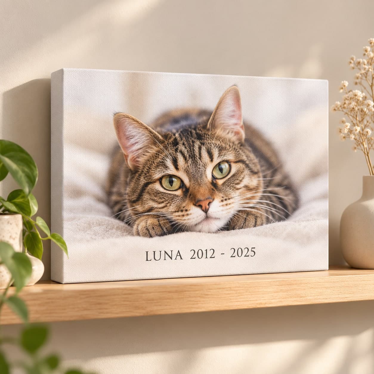 Custom Semi-Glossy Hand-Stretched Canvas Print with Your Photo or Text