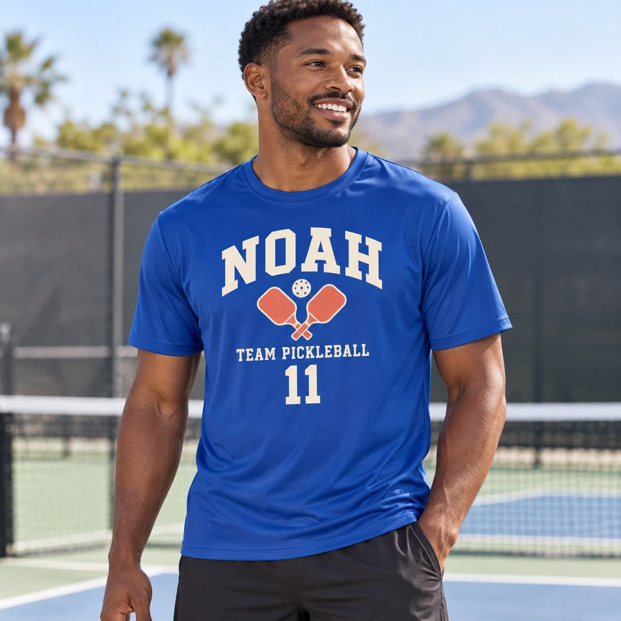 Custom Men's Performance Polyester T-Shirt with Your Photo or Text