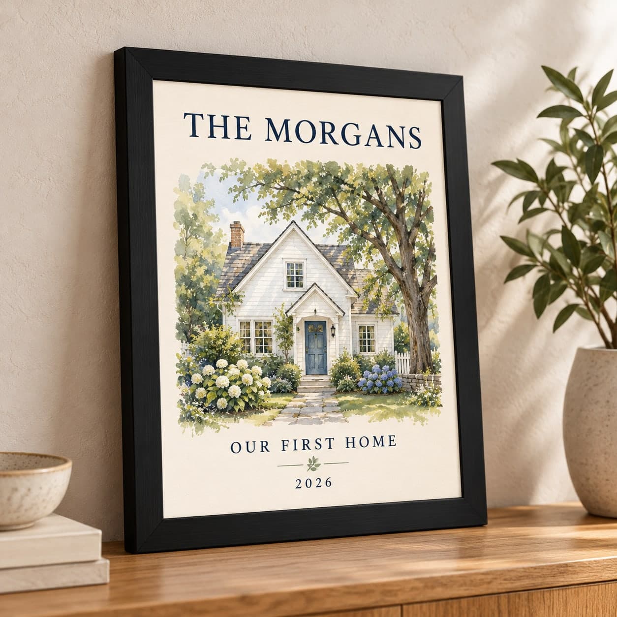 Custom Fine-Art Paper Framed Poster with Your Photo or Text