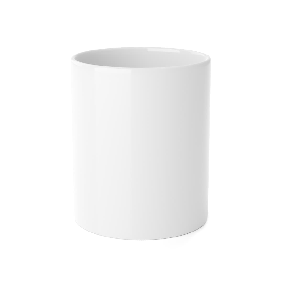 Plain white white ceramic mug, 11oz, front view