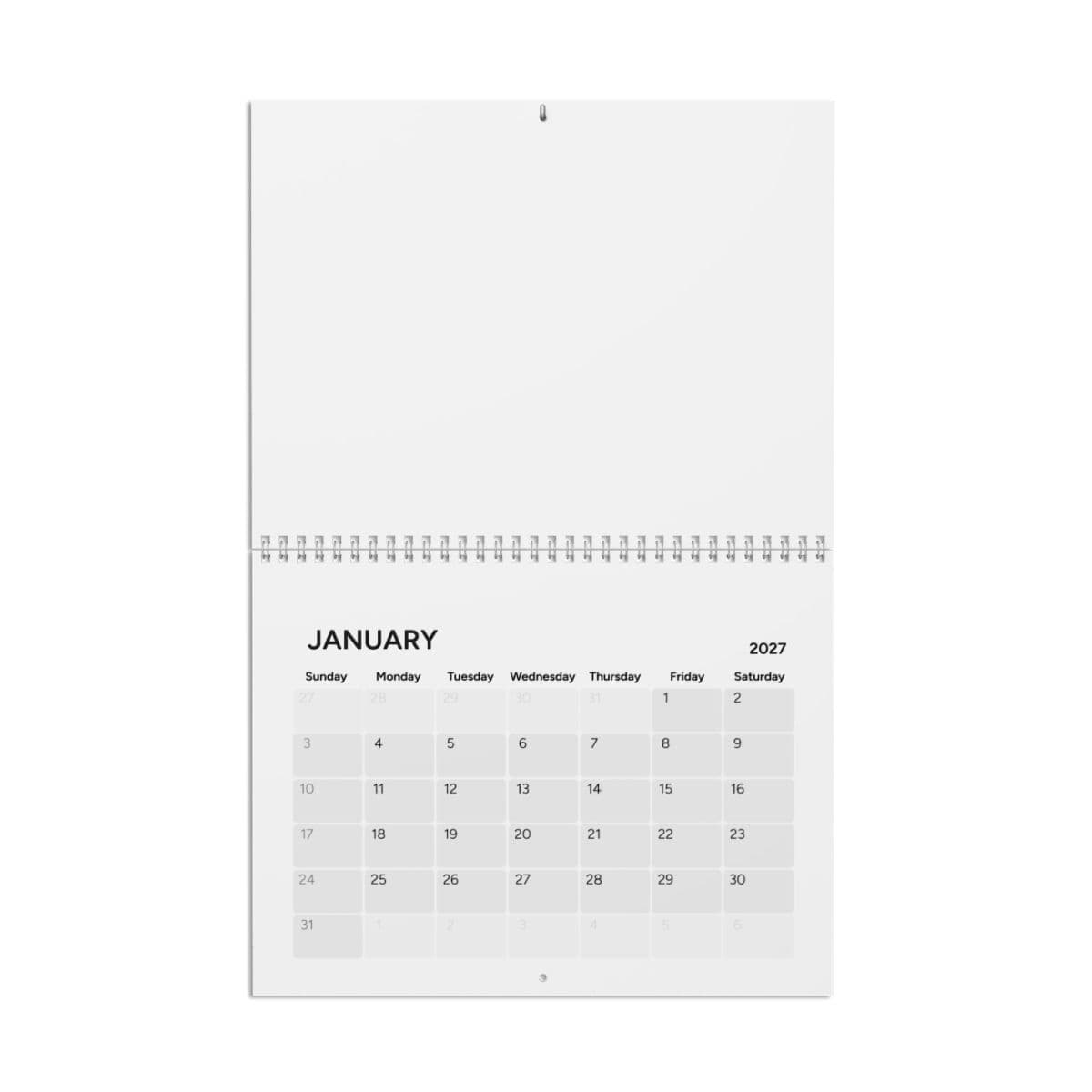 Plain calendar (2027), front view