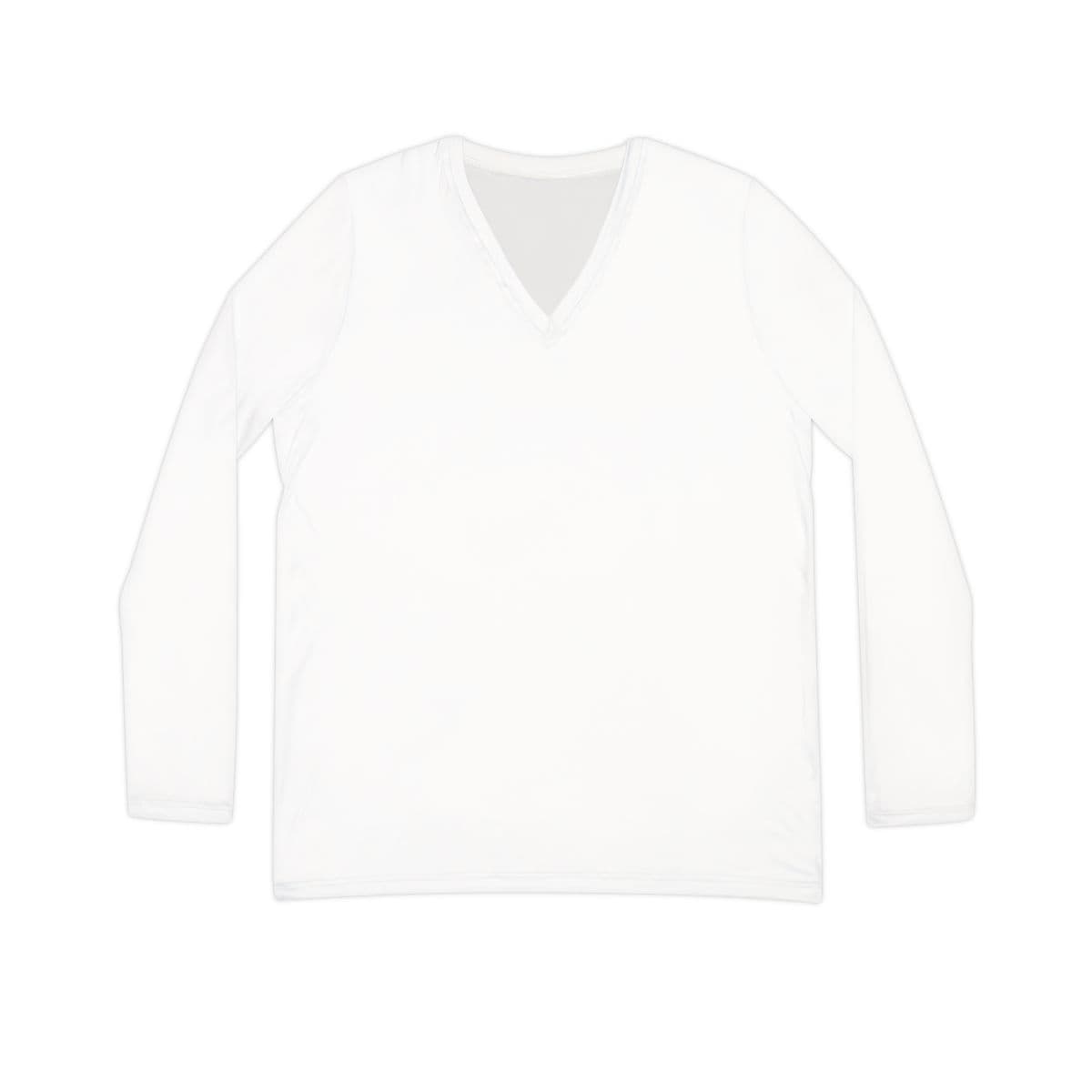 Plain women's long sleeve v-neck shirt (aop), front view
