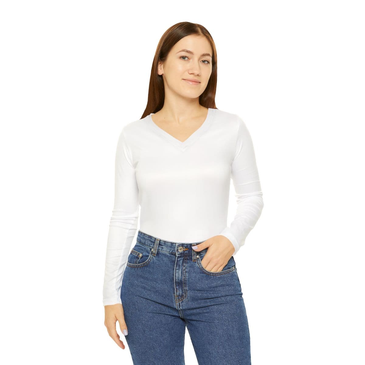 Individuelles Damen-Langarmshirt, randlos bedruckt mit deinem Design