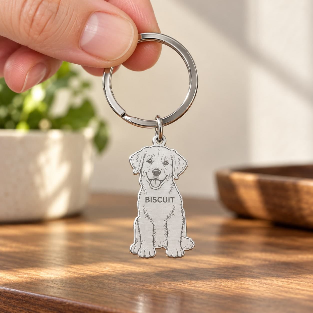 Custom Engraved Shaped Stainless Steel Keychain with Your Name or Logo