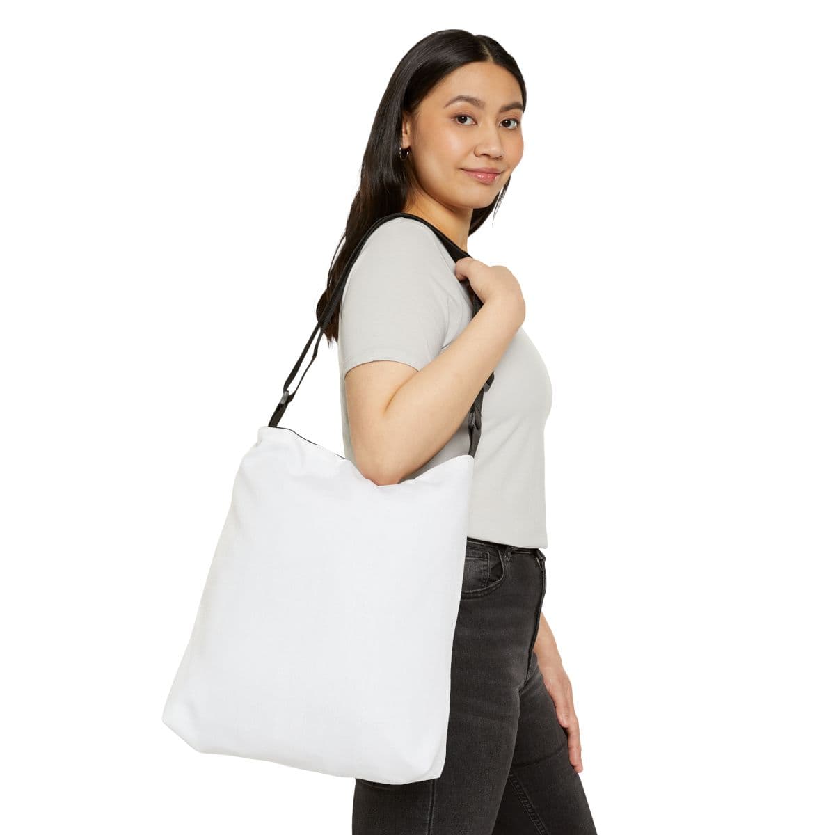 Custom Adjustable Strap Tote Bag with Your Photo or Text