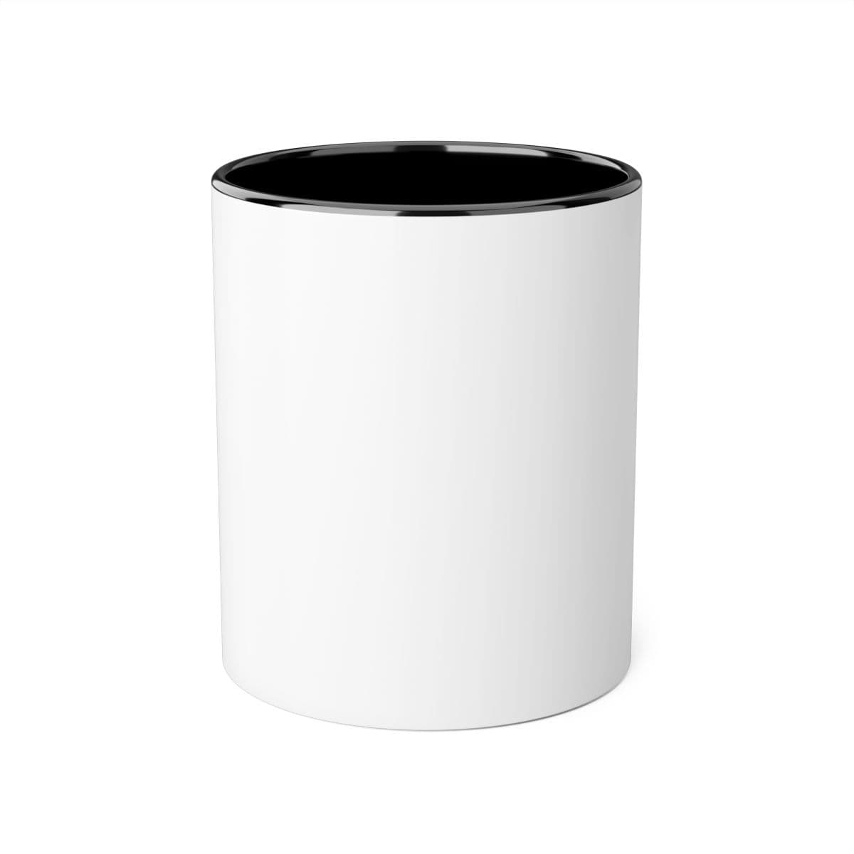 Plain black accent mugs, 11oz, front view