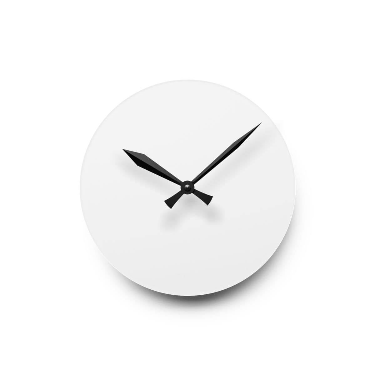 Plain acrylic wall clock, front view