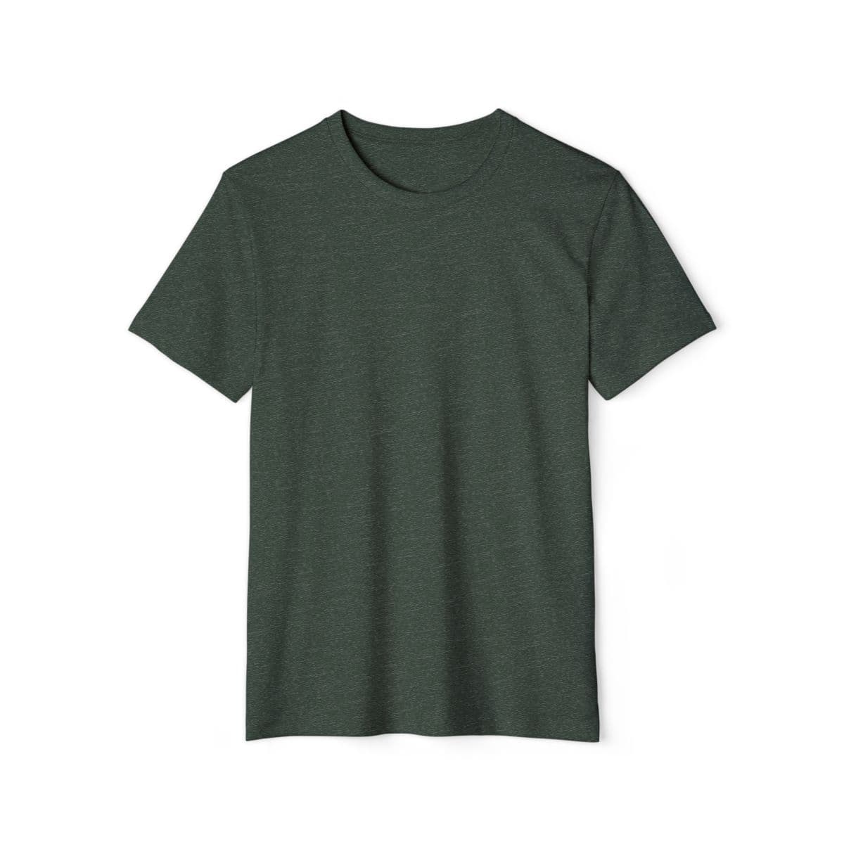 Plain heather forest unisex recycled organic t-shirt, front view