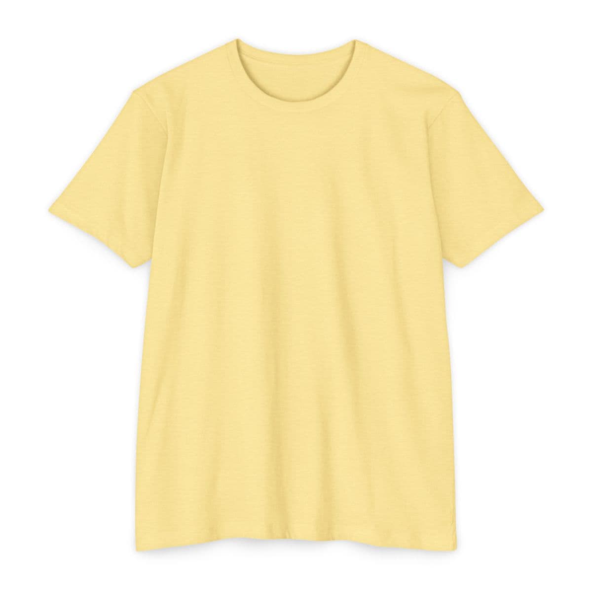 Plain cvc banana cream unisex cvc jersey t-shirt, front view