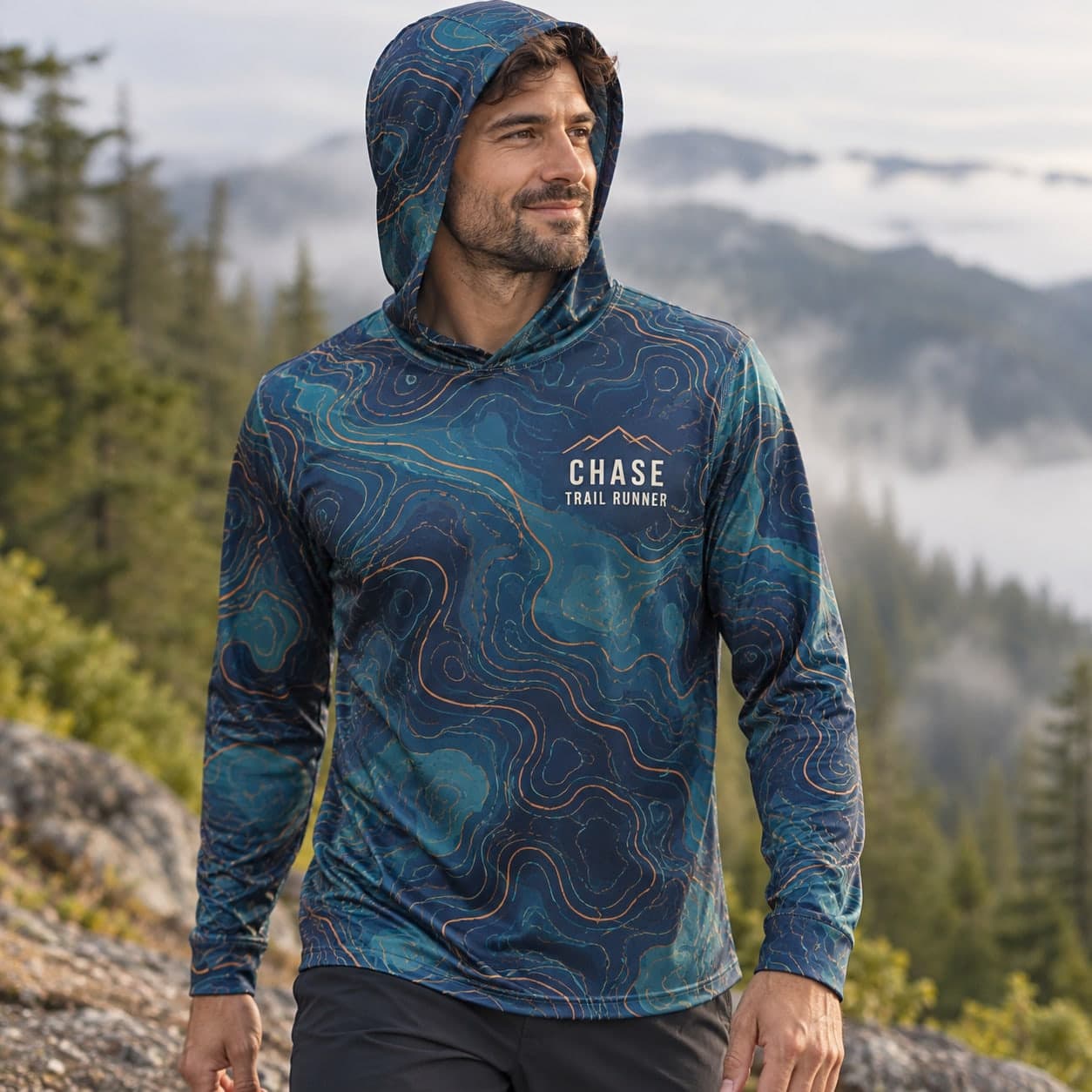 Custom All-Over Print Men's Warmup Hoodie with Your Photo or Design