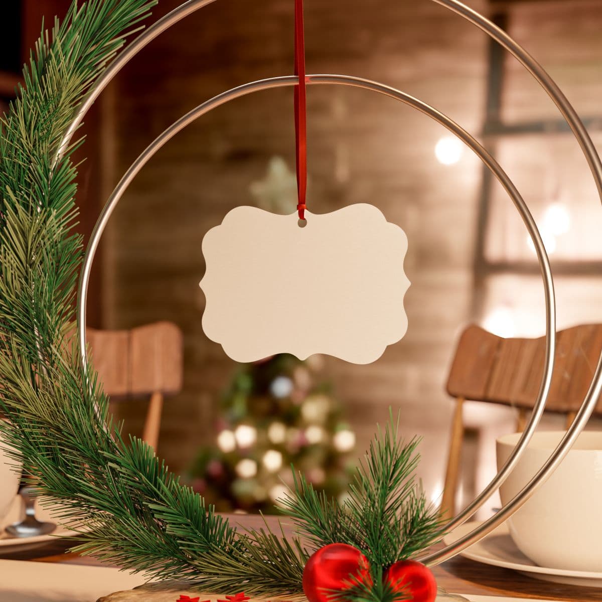 Custom Matte Aluminum Ornament with Your Photo or Text