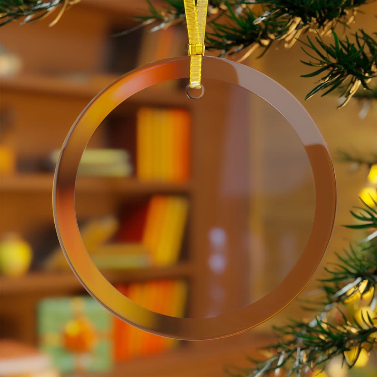 Custom Beveled Glass Ornament with Your Photo or Text