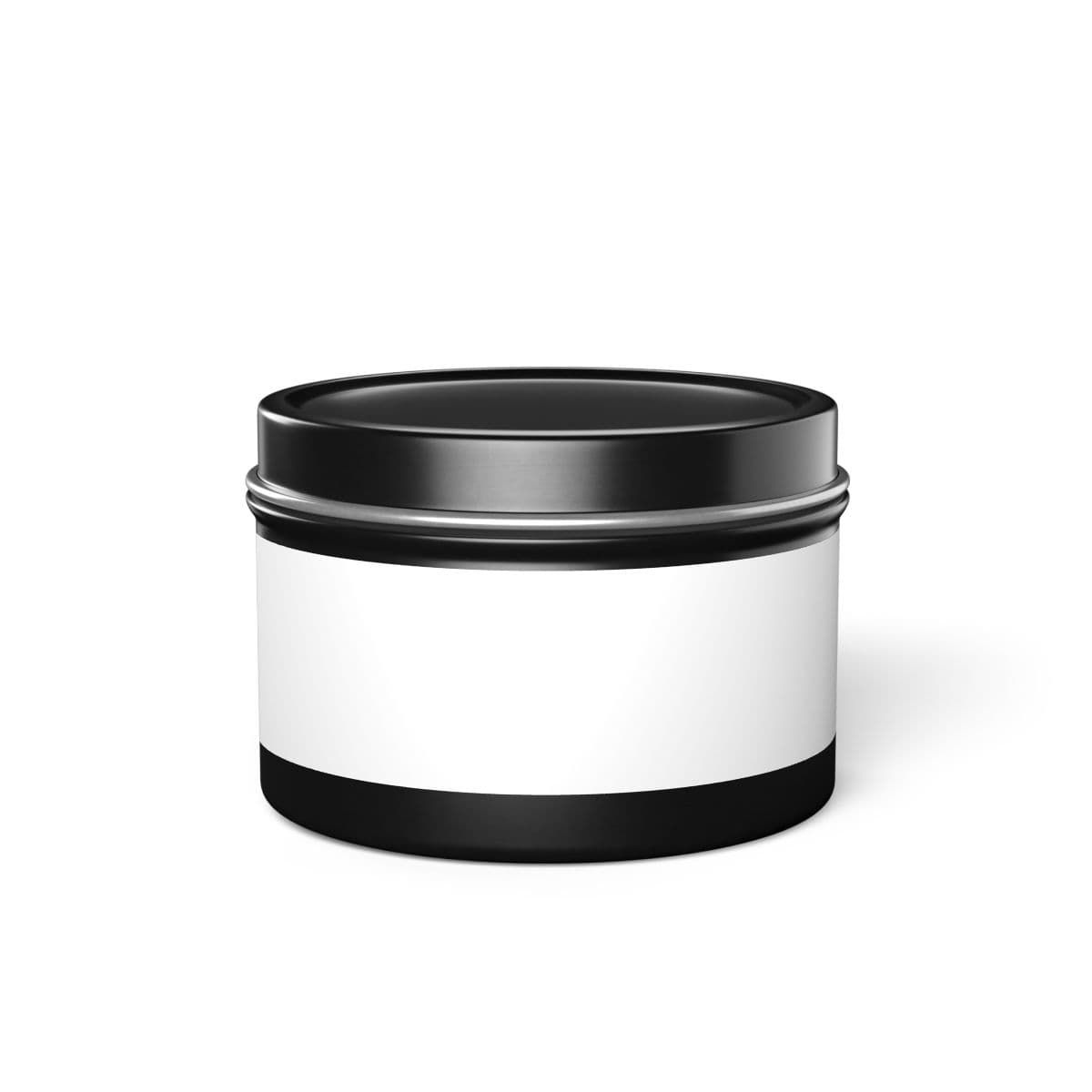 Plain black tin candles, front view