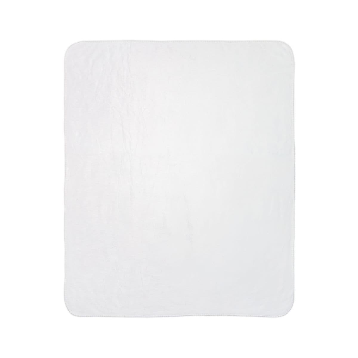 Plain beige fleece sherpa blanket, front view