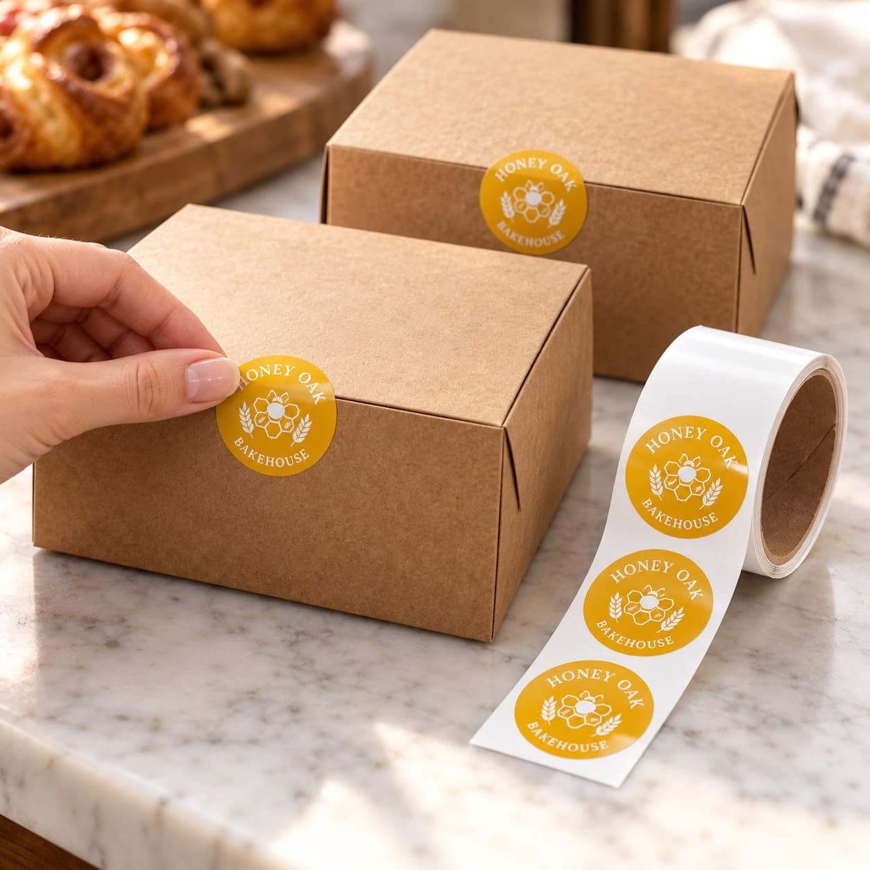 Custom Round Glossy BOPP Sticker Label Roll with Your Photo or Text