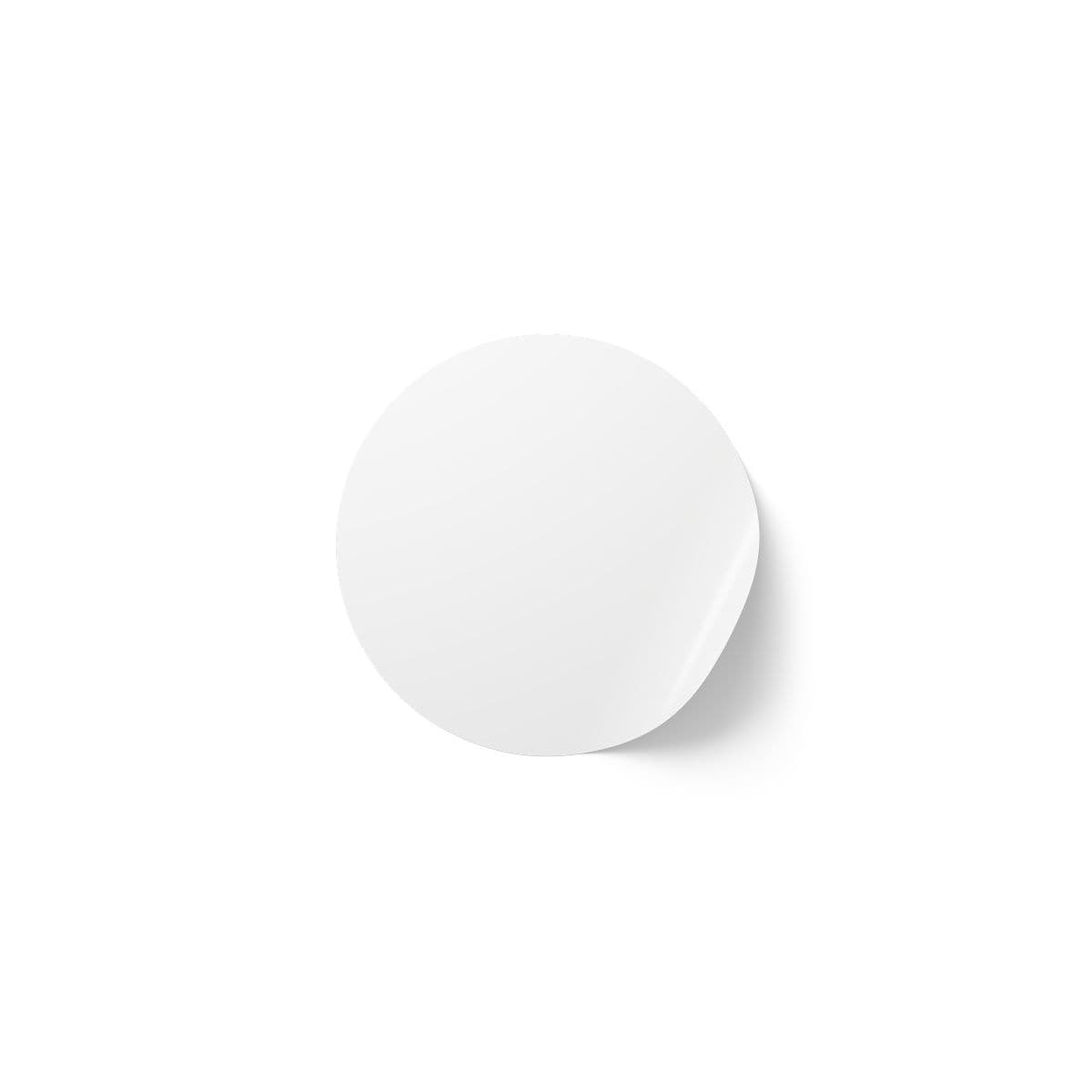 Plain round sticker label rolls, front view