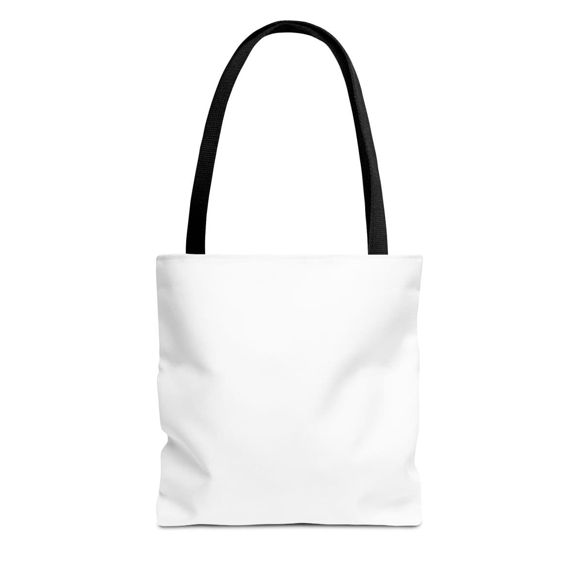Plain black tote bag (aop), front view