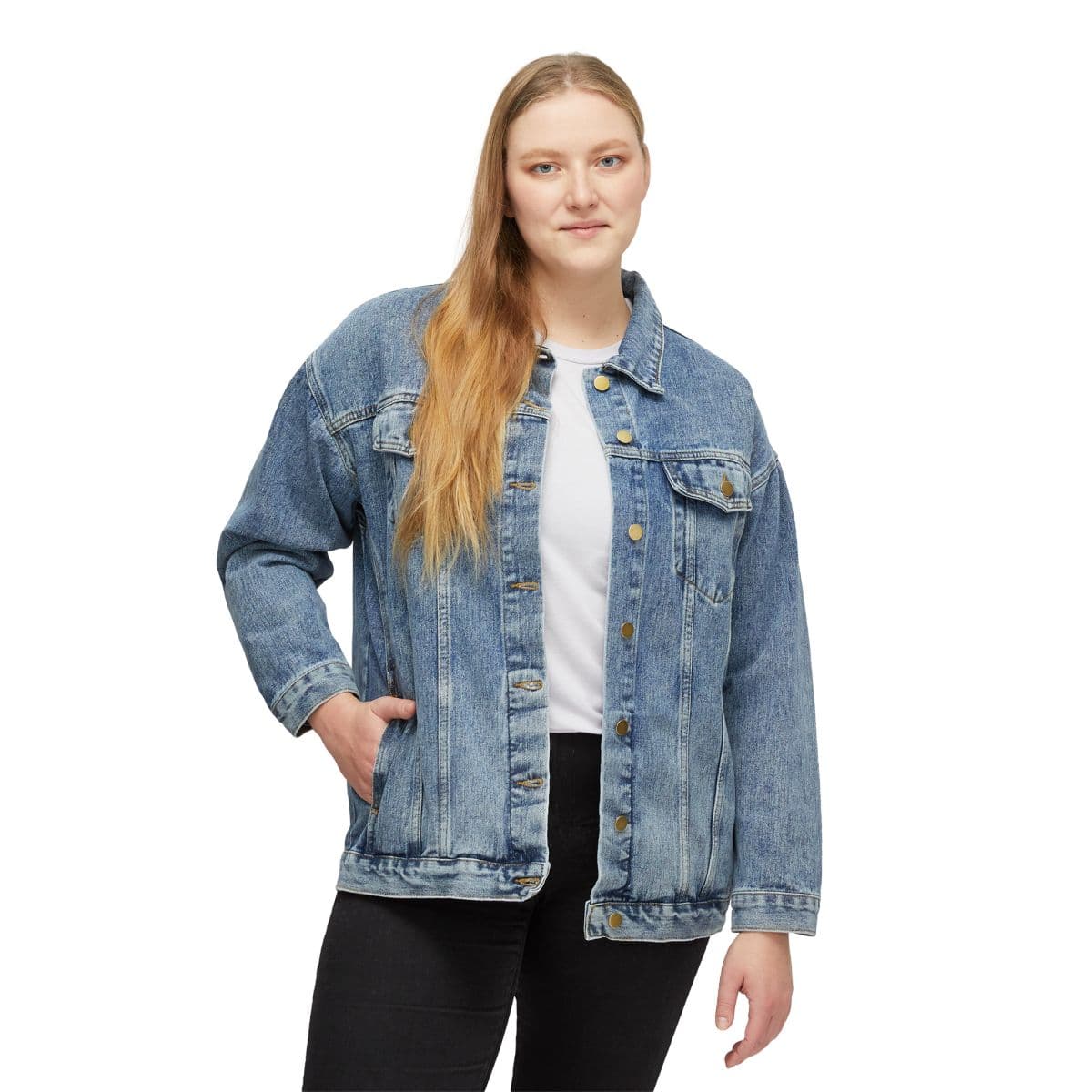 Custom Women's Oversized Denim Jacket with Your Photo or Text