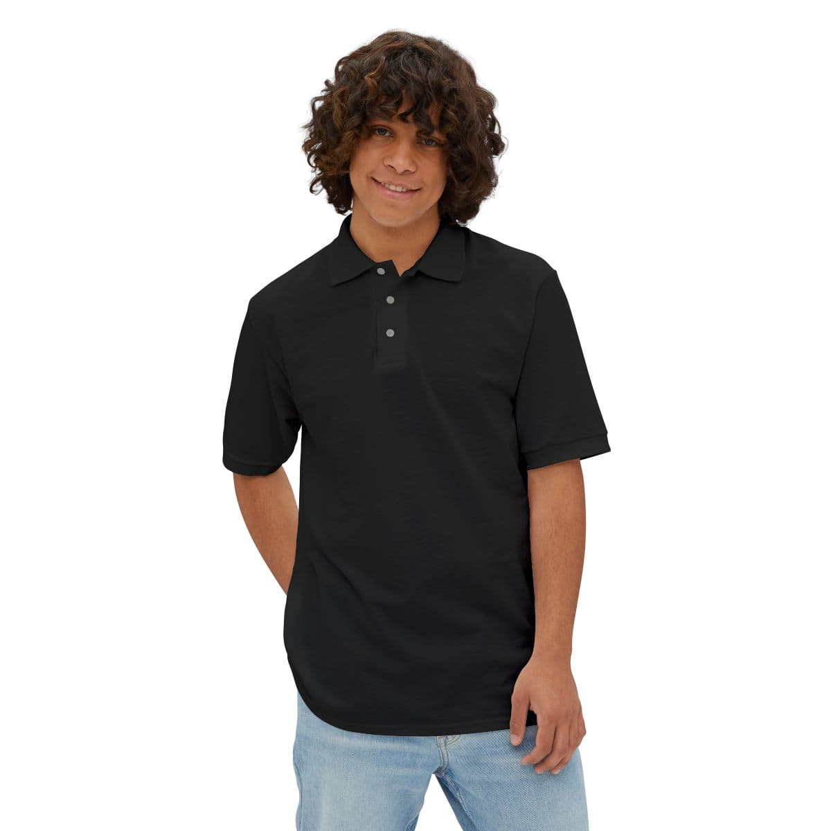 Custom Men's Classic Fit Pique Polo Shirt with Your Logo or Text