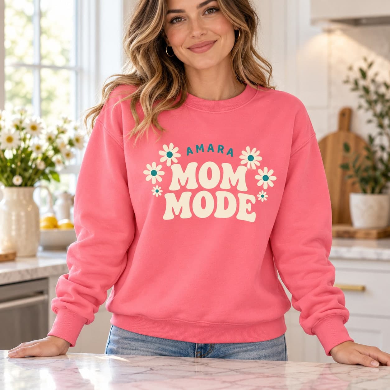 Custom Gildan Midweight Crewneck Sweatshirt with Your Photo or Text