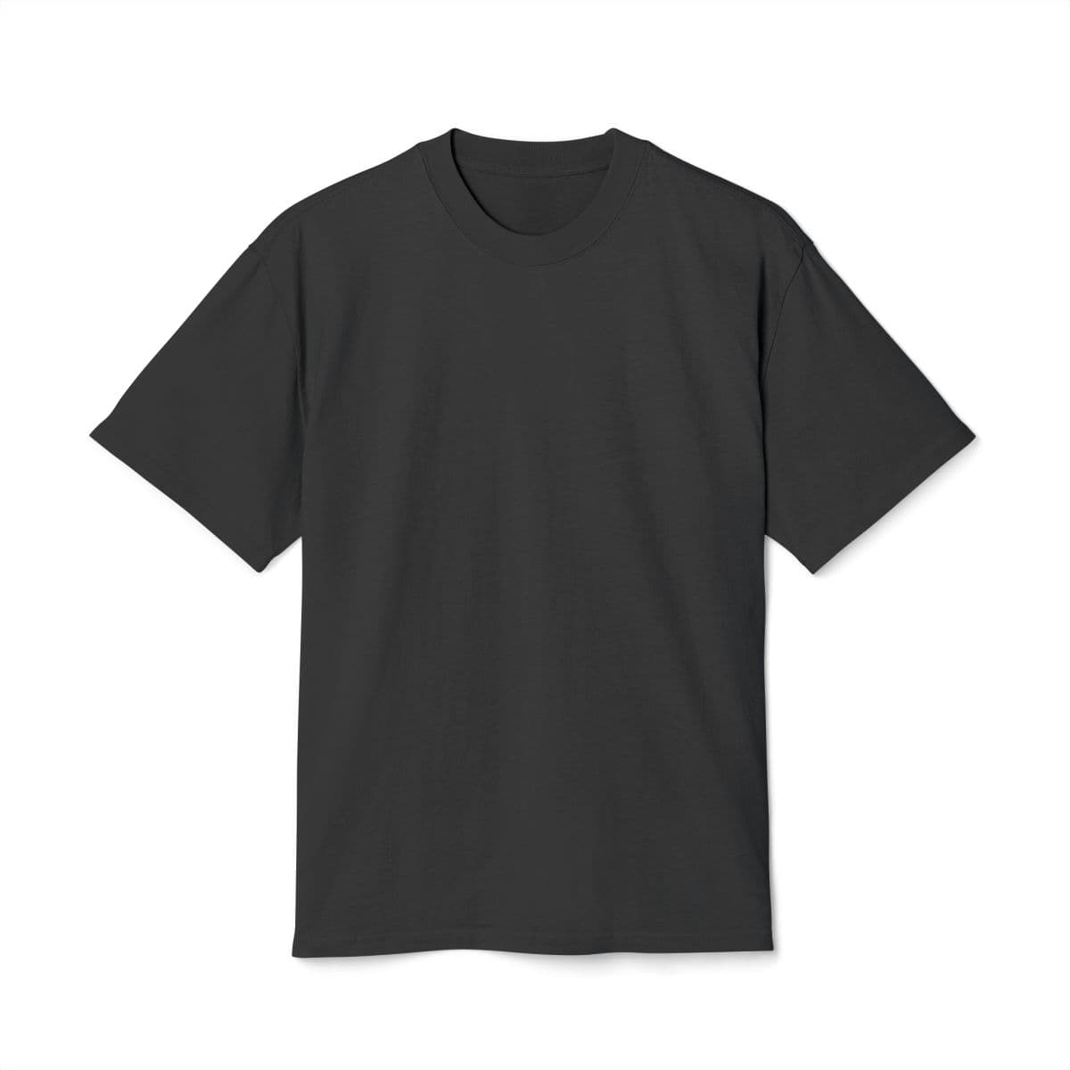 Plain faded black unisex heavy faded tee, front view