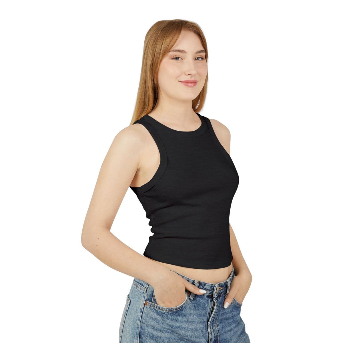 Custom Women's Micro Rib Racerback Tank Top with Your Photo or Text