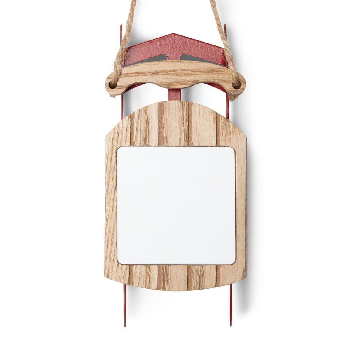 Plain sled ornaments, front view