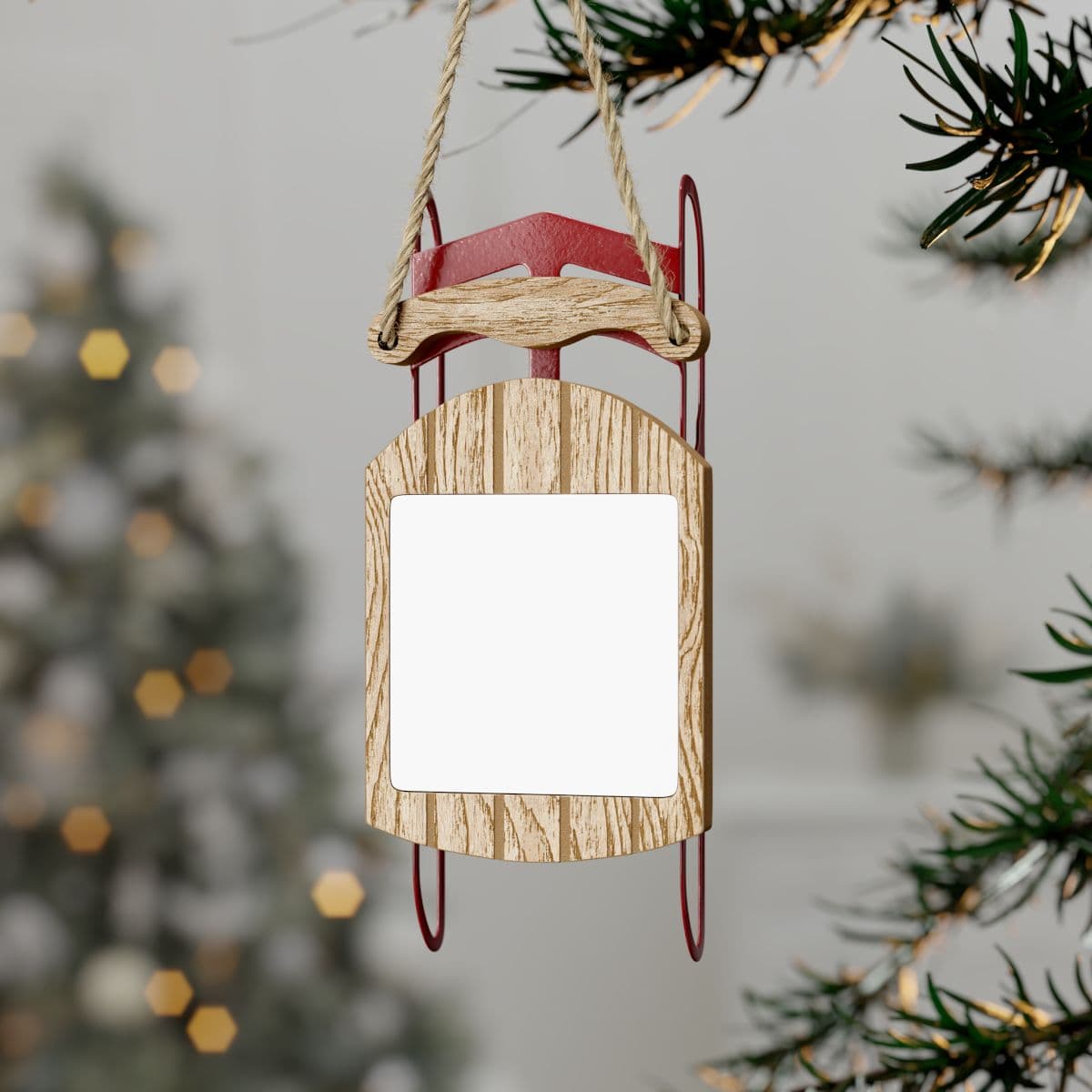 Custom MDF Sled Ornament with Your Photo or Text