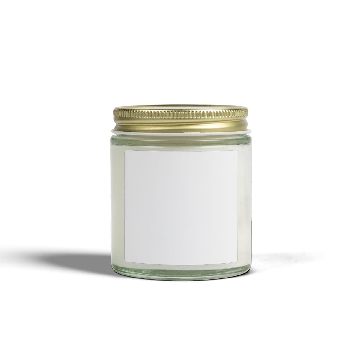 Plain clear scented candles, coconut apricot wax (4oz, 9oz), front view