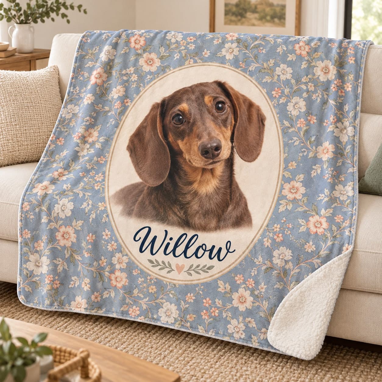 Custom Sherpa Flannel Blanket with Your Photo or Text