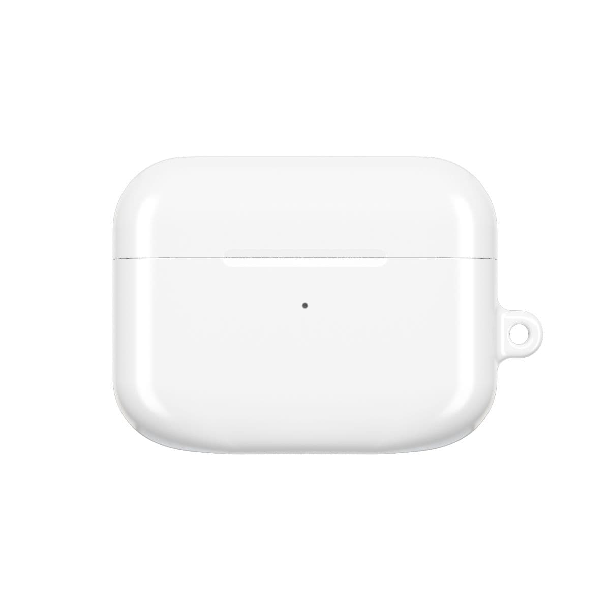 Plain white airpod cases, front view