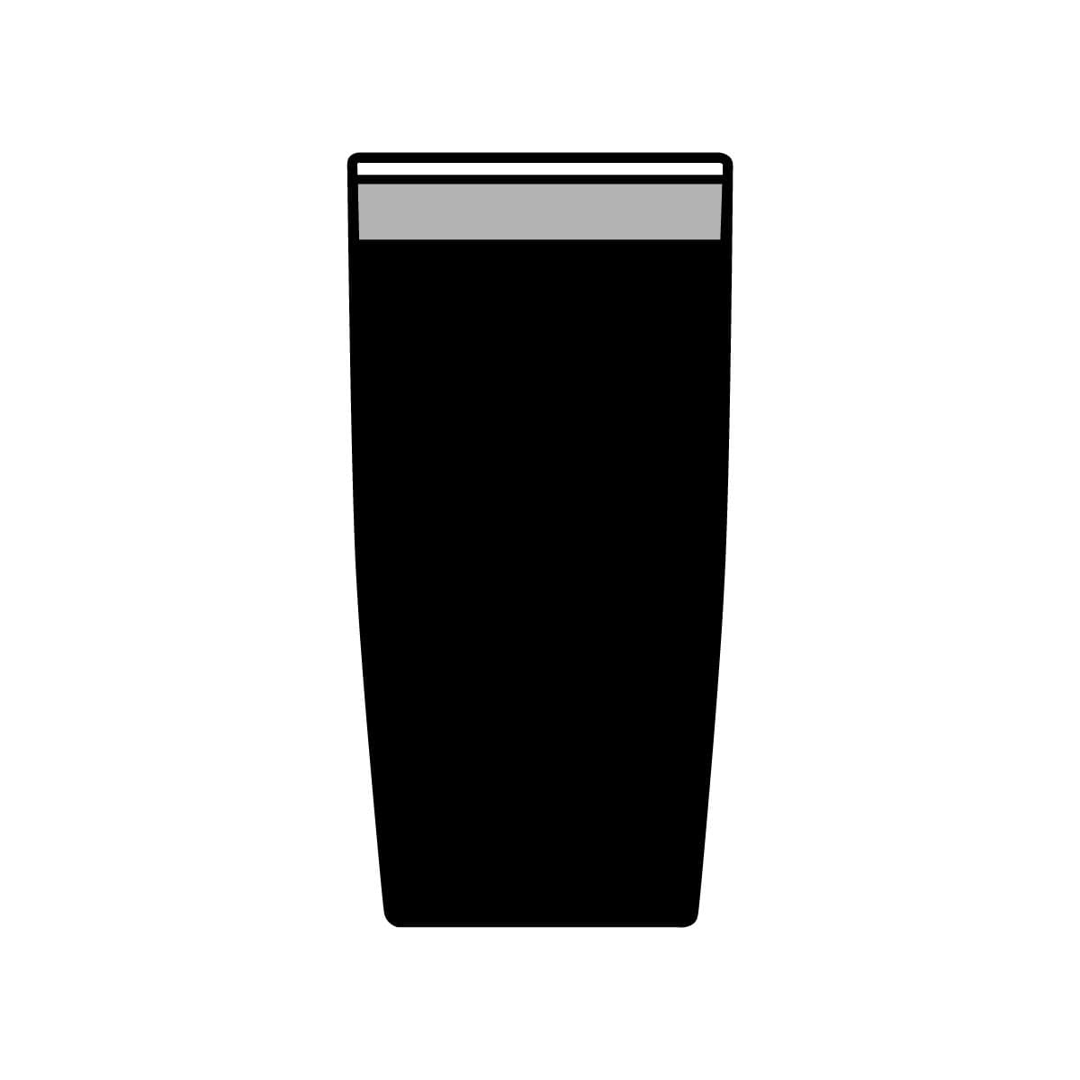 Plain black insulated tumbler, 20oz, front view