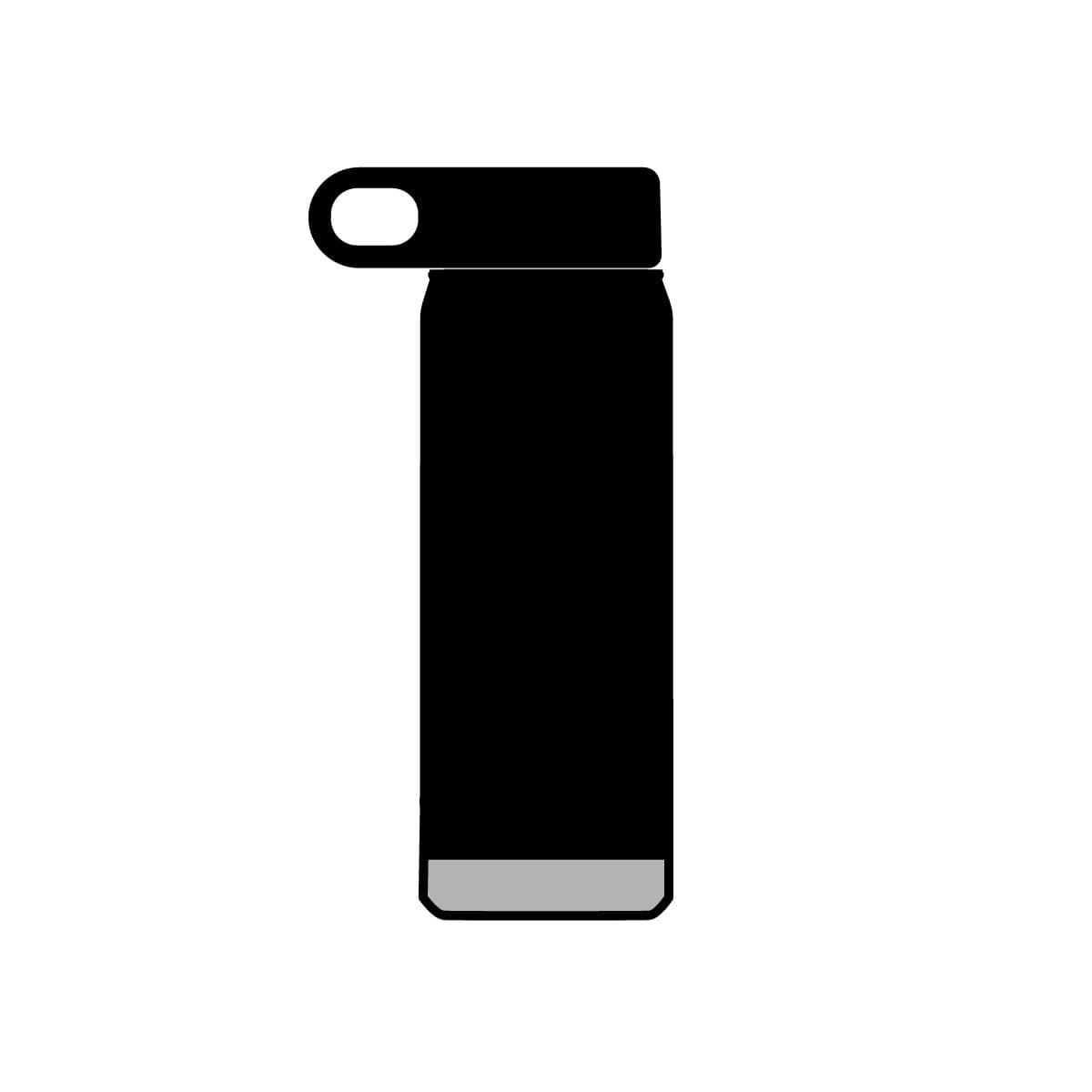 Plain black water bottle, 20oz, front view