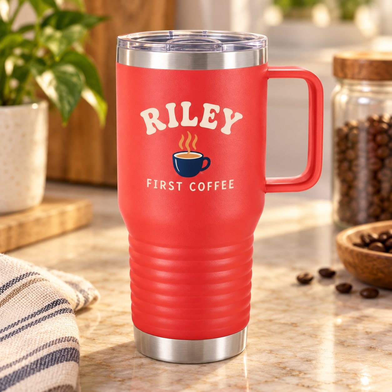 Custom 20 oz Vacuum Insulated Travel Mug with Your Photo or Text